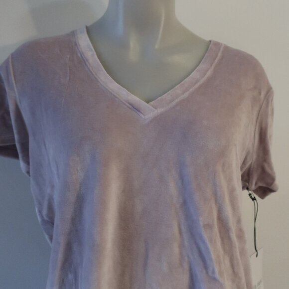 NWT Womens Bella Dahl Lilac Mist V-Neck Velour Blouse Top M - Picture 3 of 9